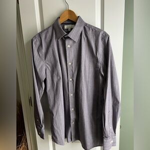 Banana Republic Men's Long-Sleeve Wrinkle Resistant Dress Shirt in Purple Plaid